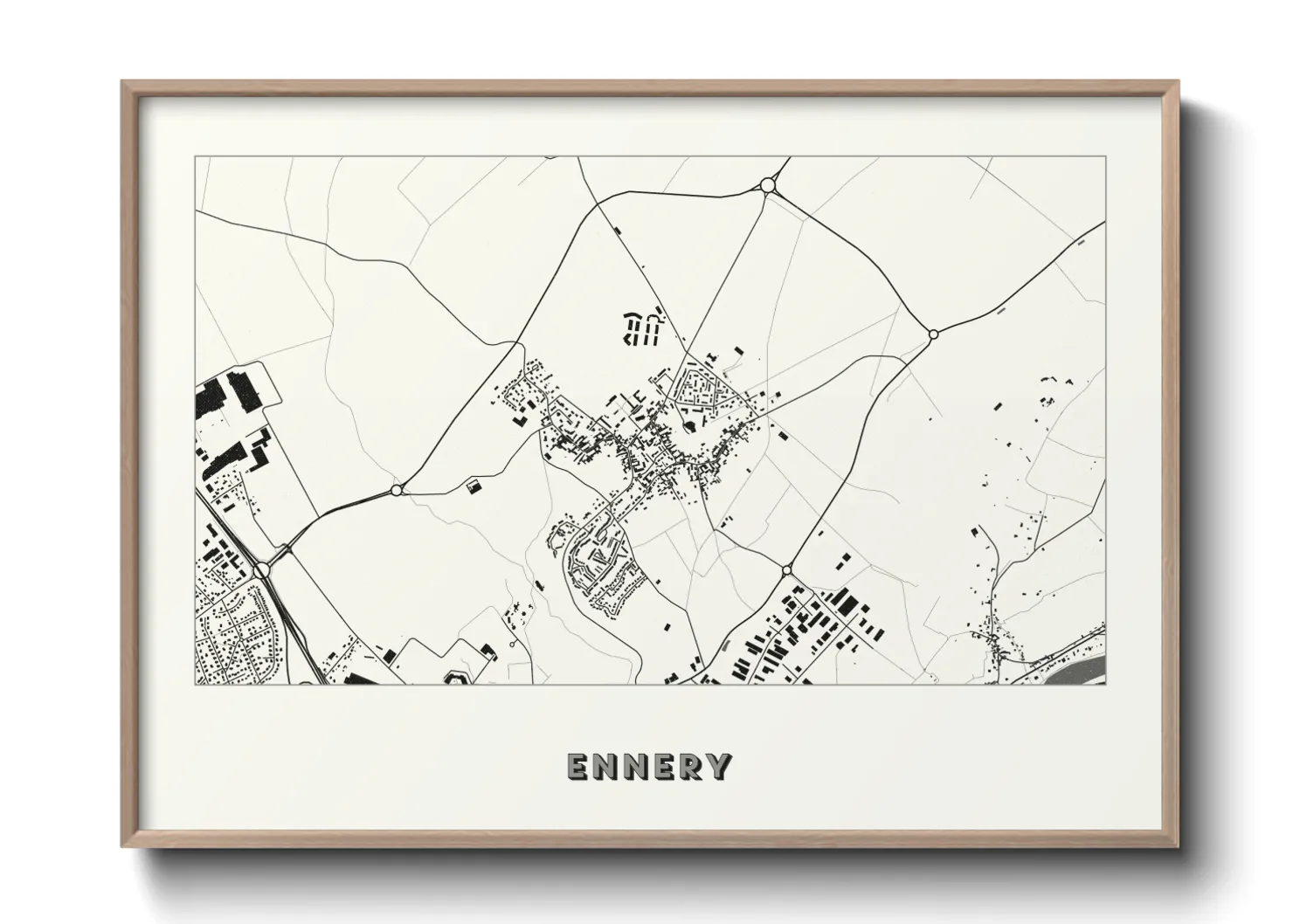 Une affiche de carte sur Ennery