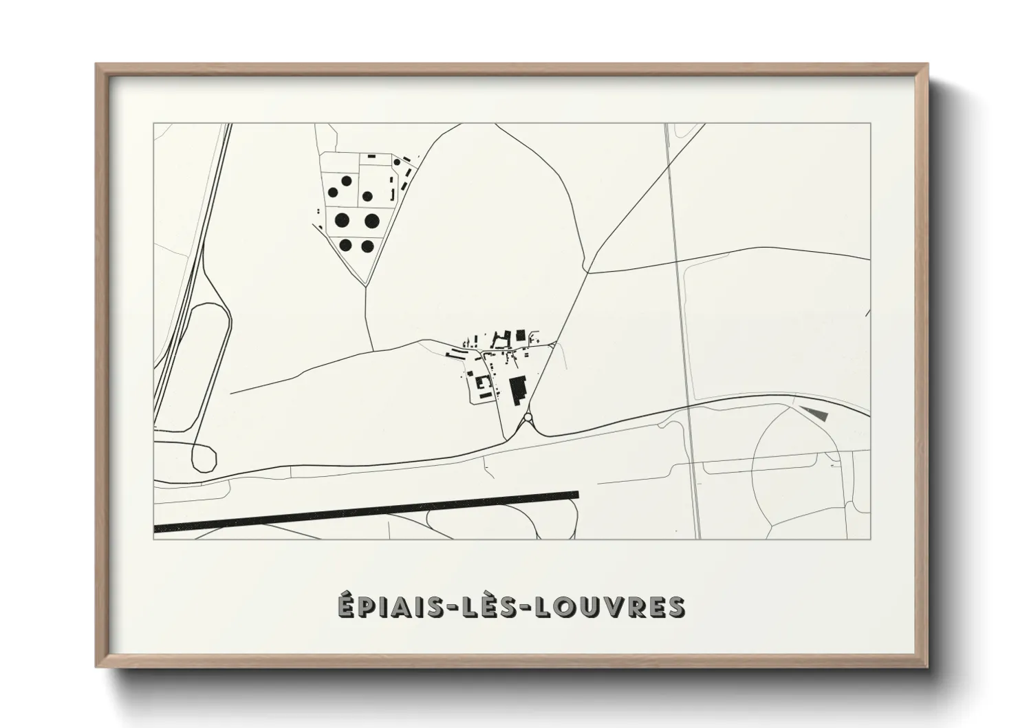 Une affiche de carte sur Épiais-lès-Louvres