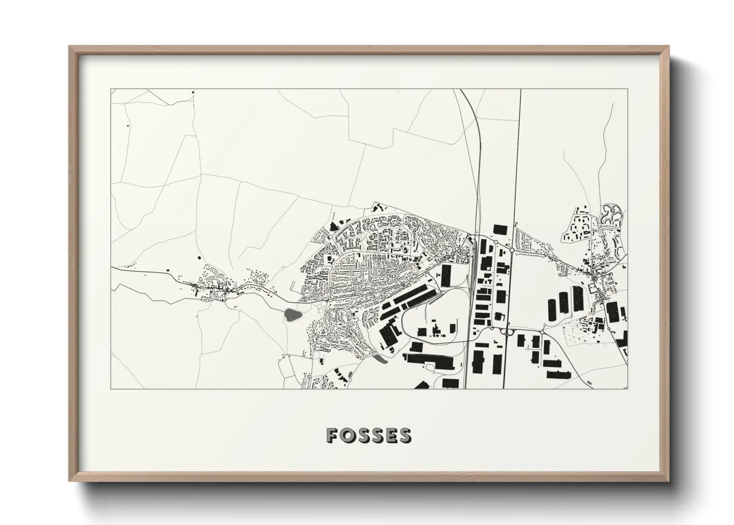 Une affiche de carte sur Fosses