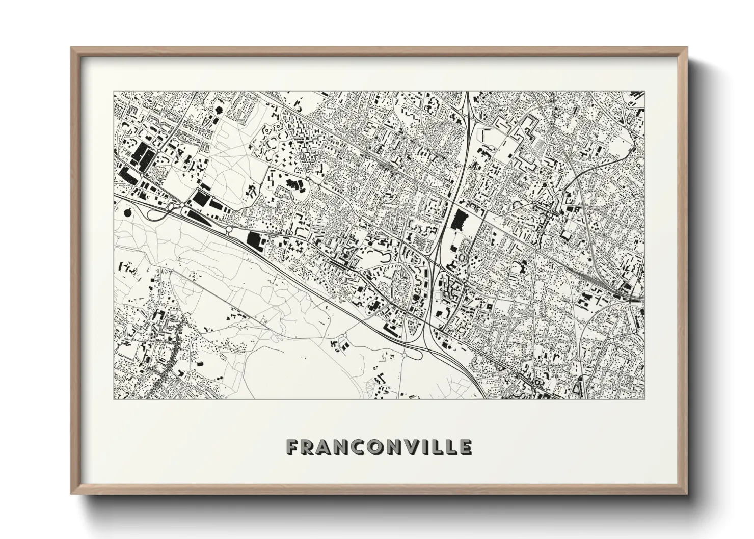 Une affiche de carte sur Franconville