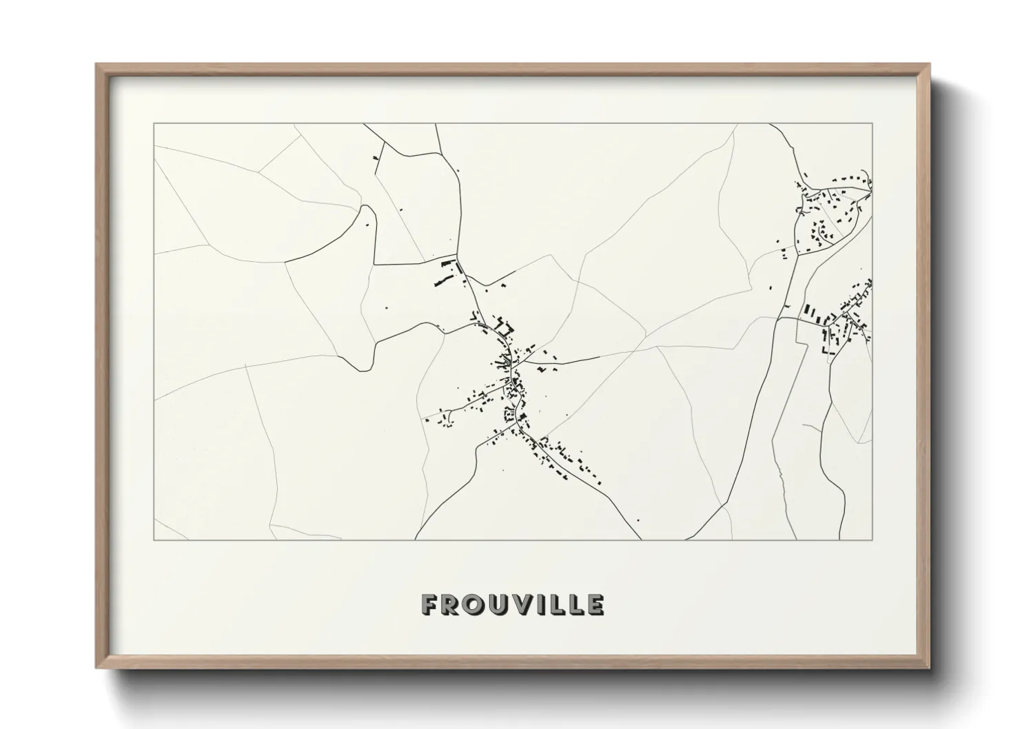 Une affiche de carte sur Frouville