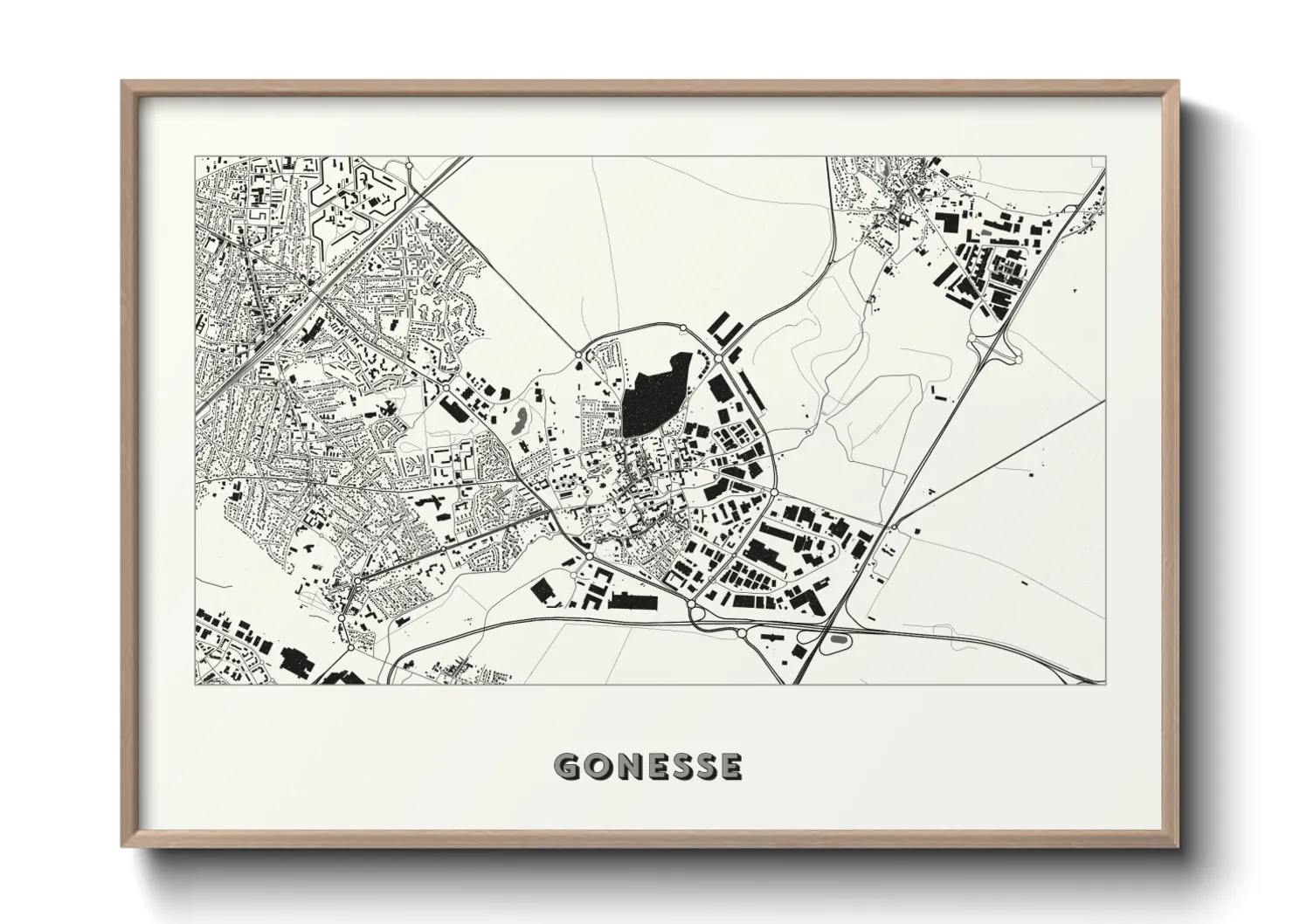 Une affiche de carte sur Gonesse