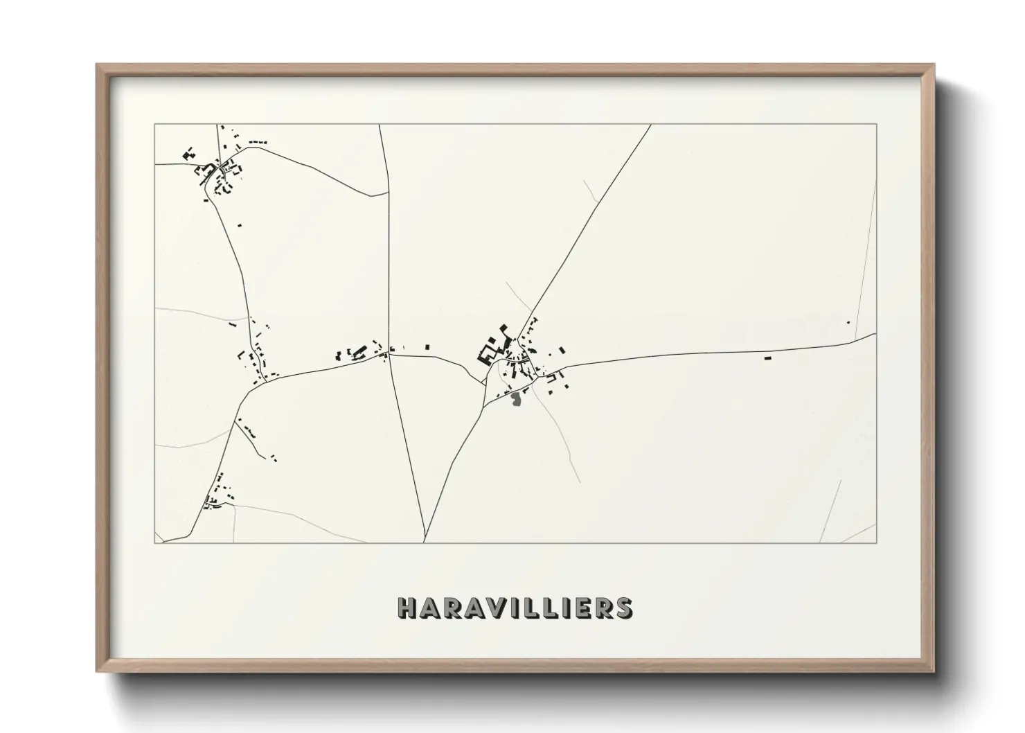 Une affiche de carte sur Haravilliers