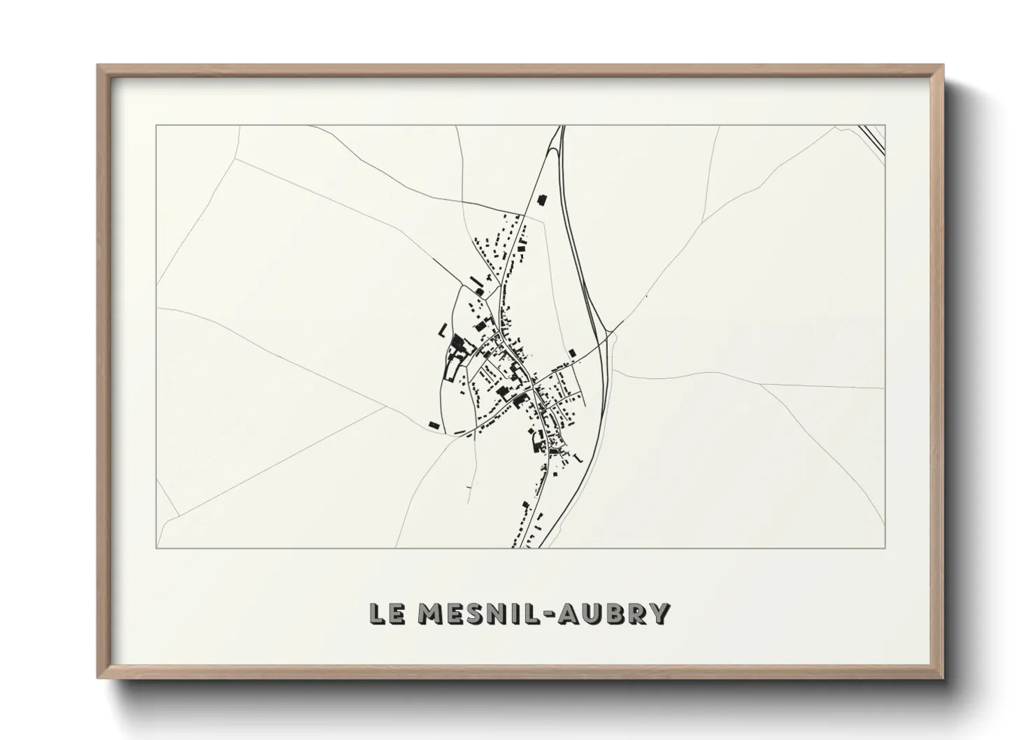 Une affiche de carte sur Le Mesnil-Aubry