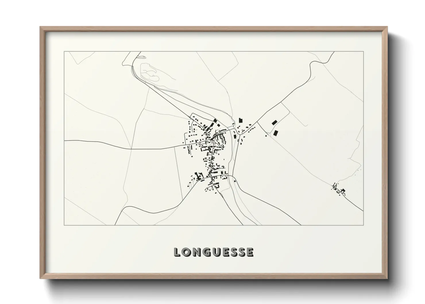 Une affiche de carte sur Longuesse