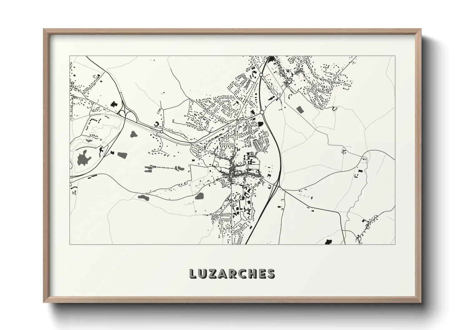 Une affiche de carte sur Luzarches