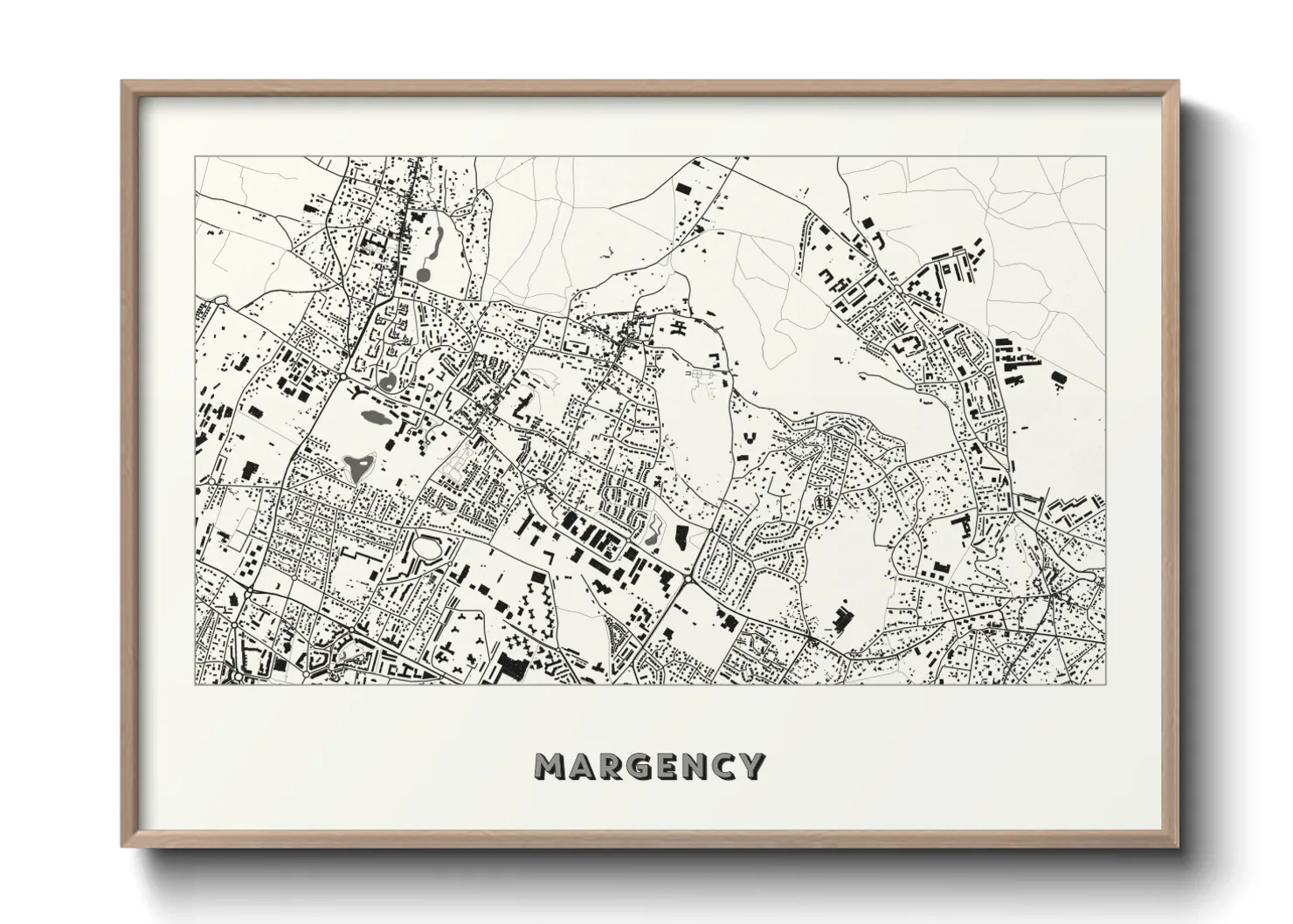Une affiche de carte sur Margency