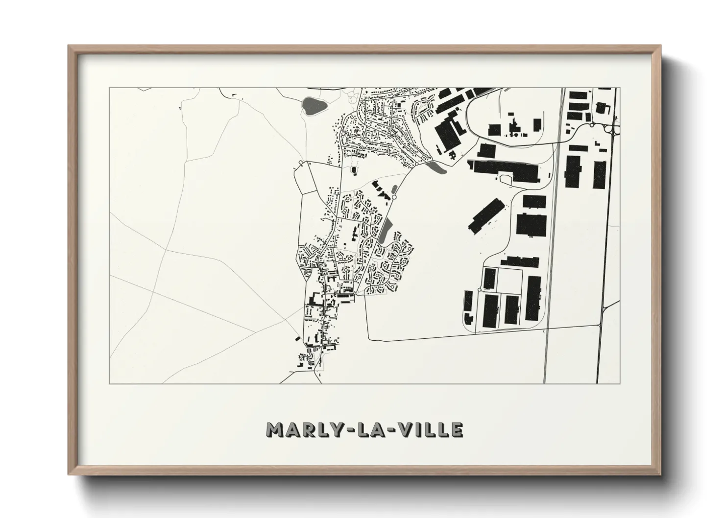 Une affiche de carte sur Marly-la-Ville