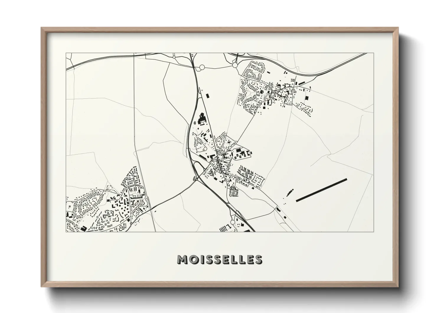 Une affiche de carte sur Moisselles