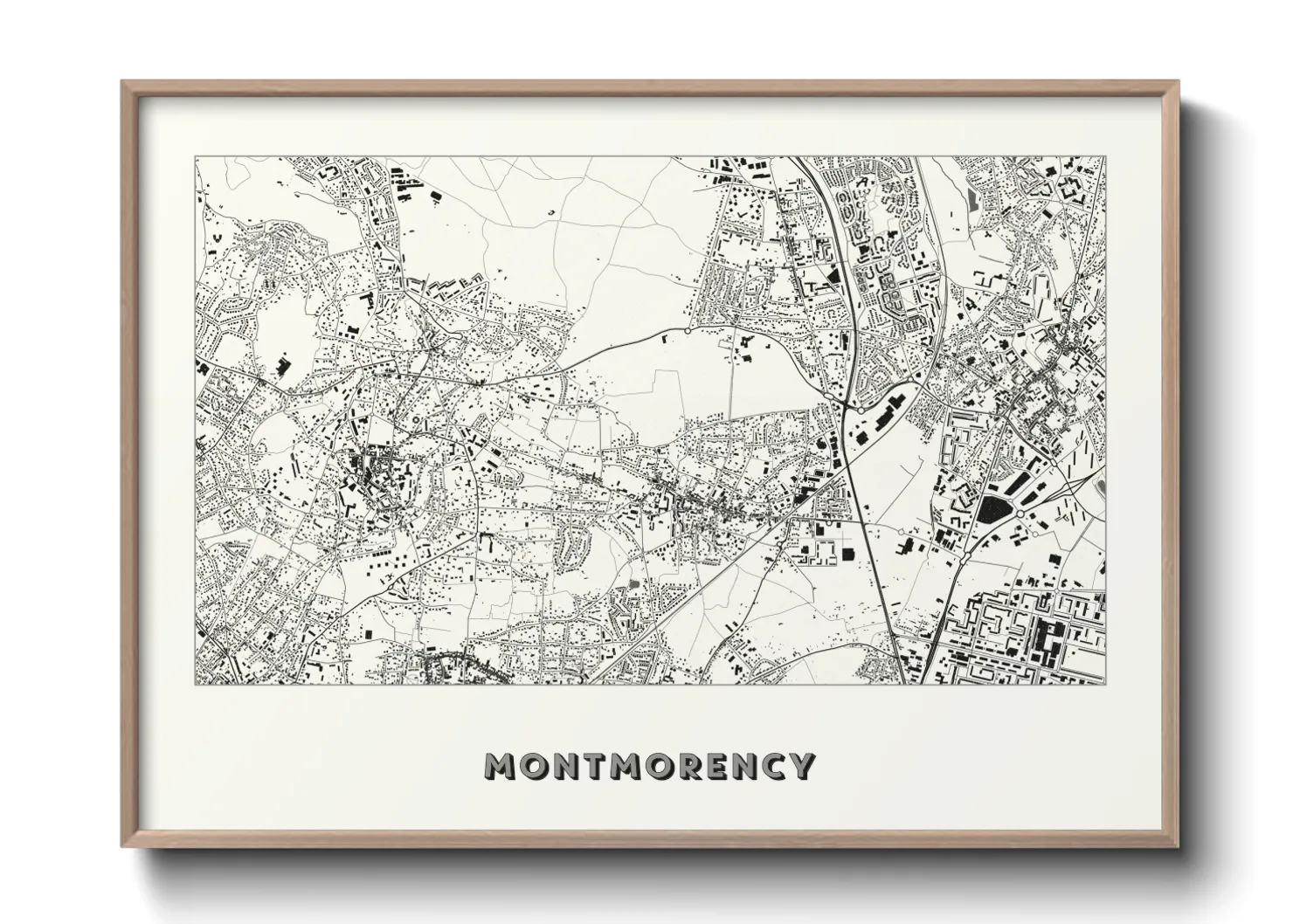 Une affiche de carte sur Montmorency