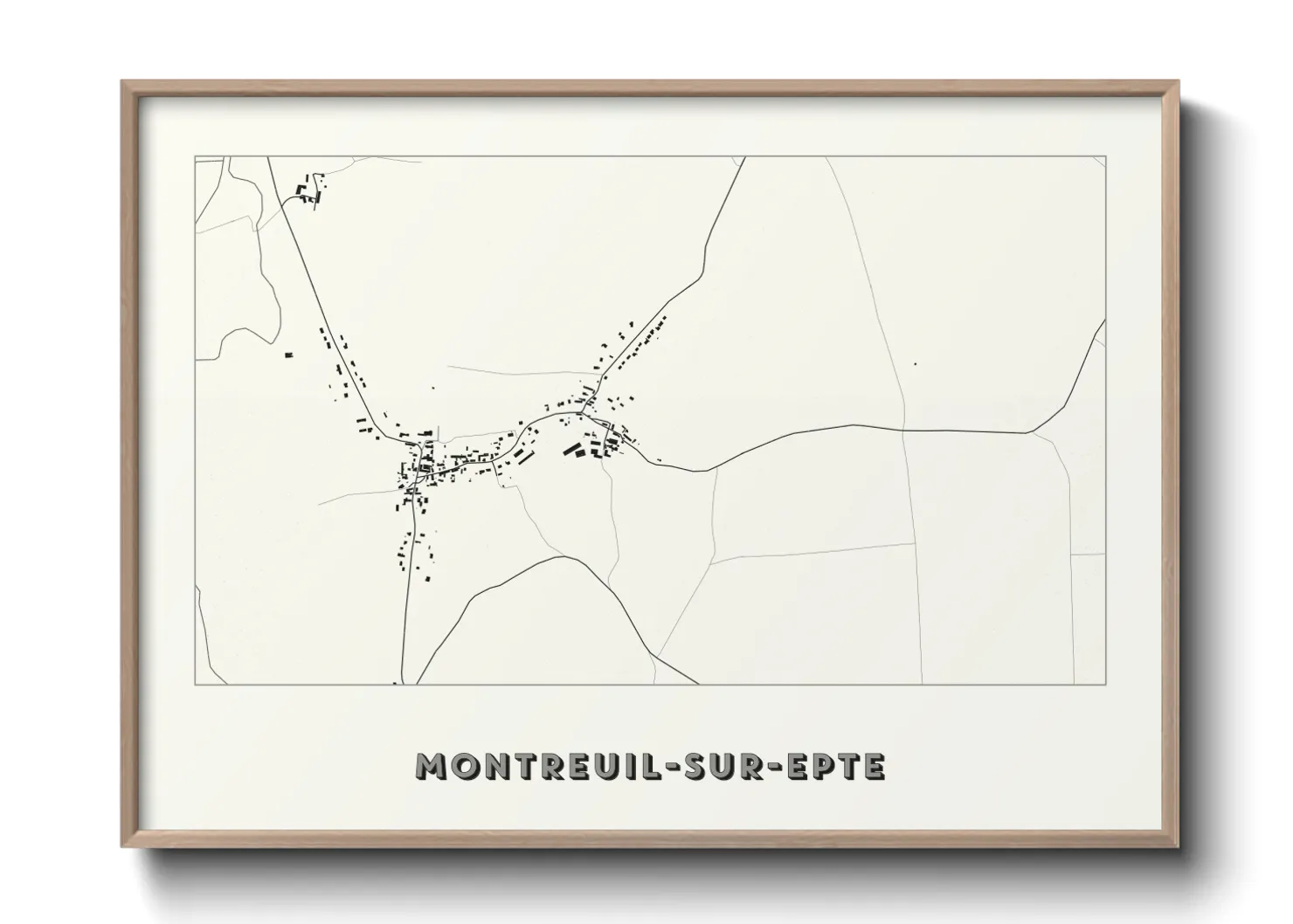 Une affiche de carte sur Montreuil-sur-Epte