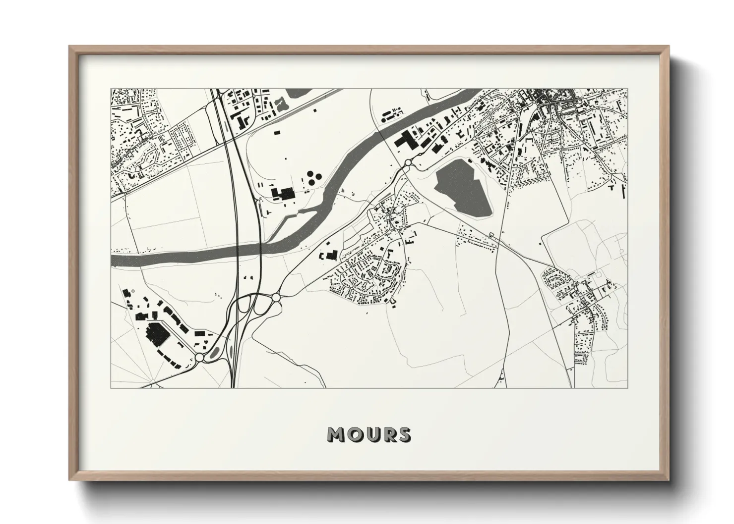 Une affiche de carte sur Mours