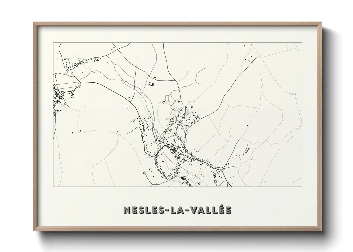 Une affiche de carte sur Nesles-la-Vallée