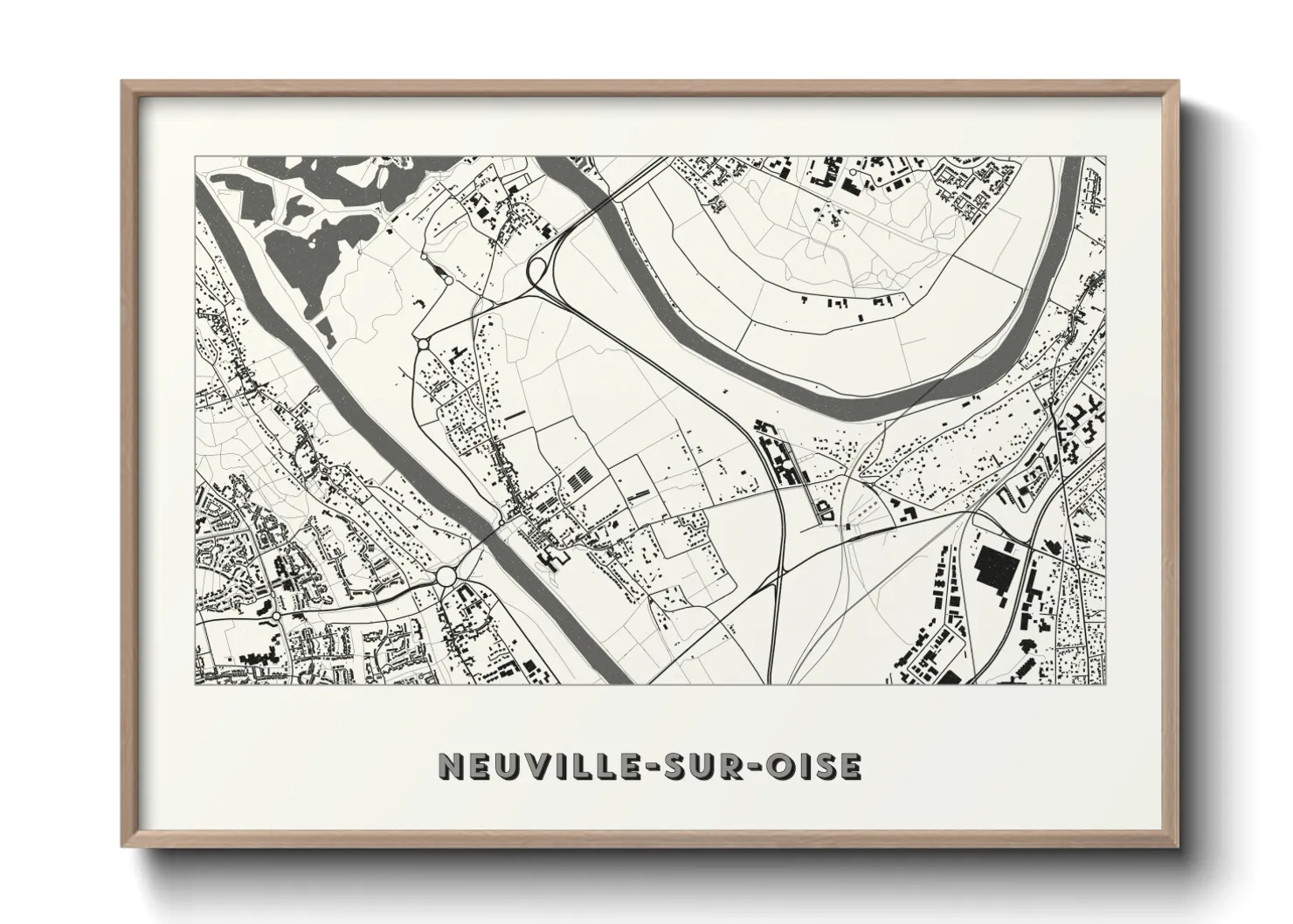 Une affiche de carte sur Neuville-sur-Oise