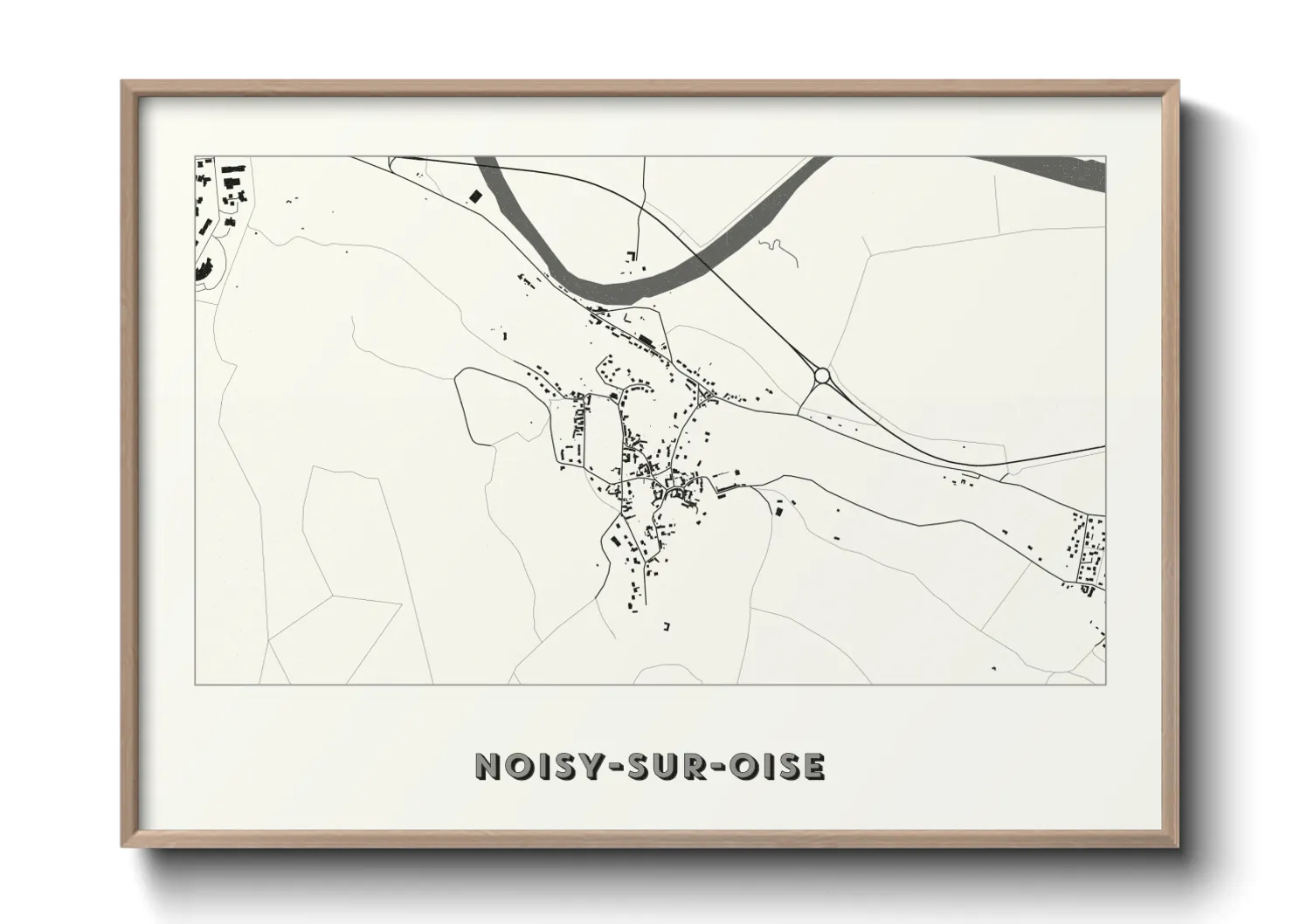 Une affiche de carte sur Noisy-sur-Oise