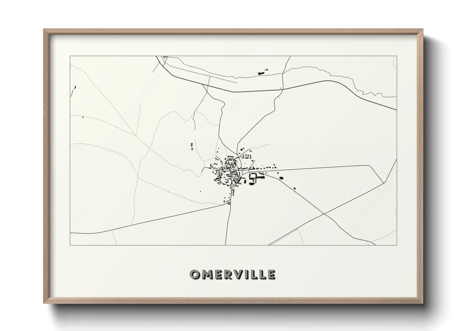 Une affiche de carte sur Omerville