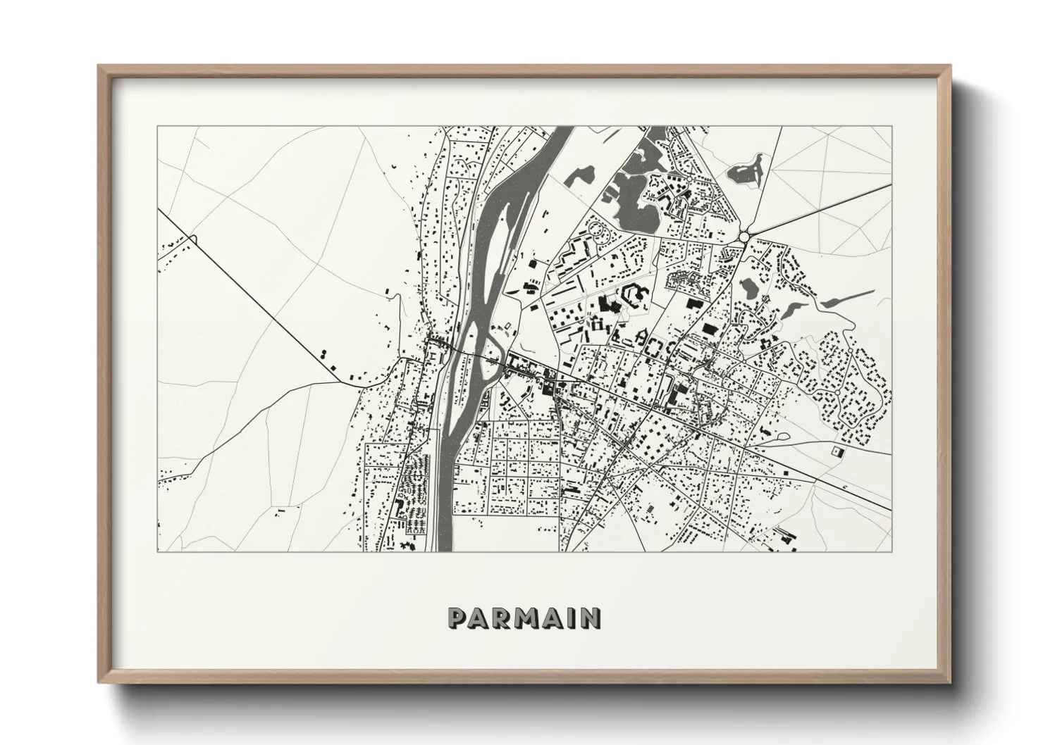 Une affiche de carte sur Parmain