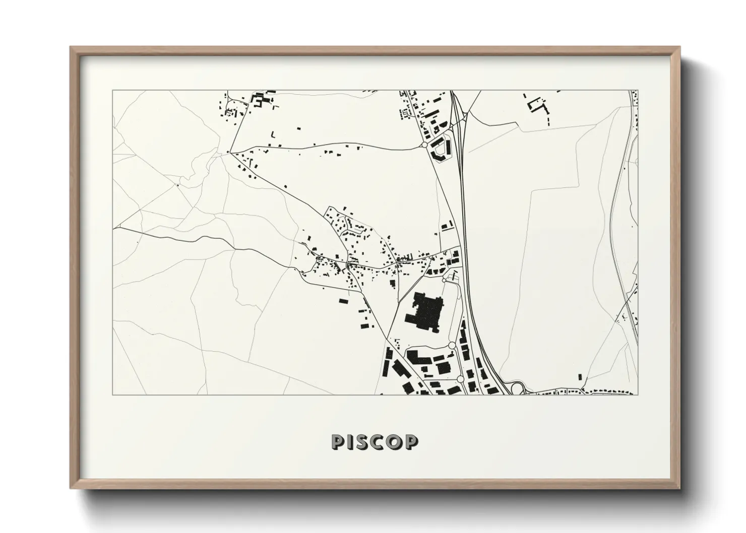 Une affiche de carte sur Piscop