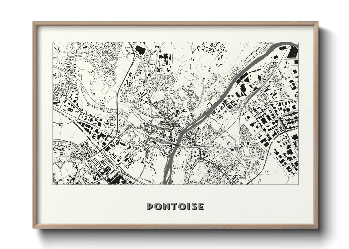 Une affiche de carte sur Pontoise