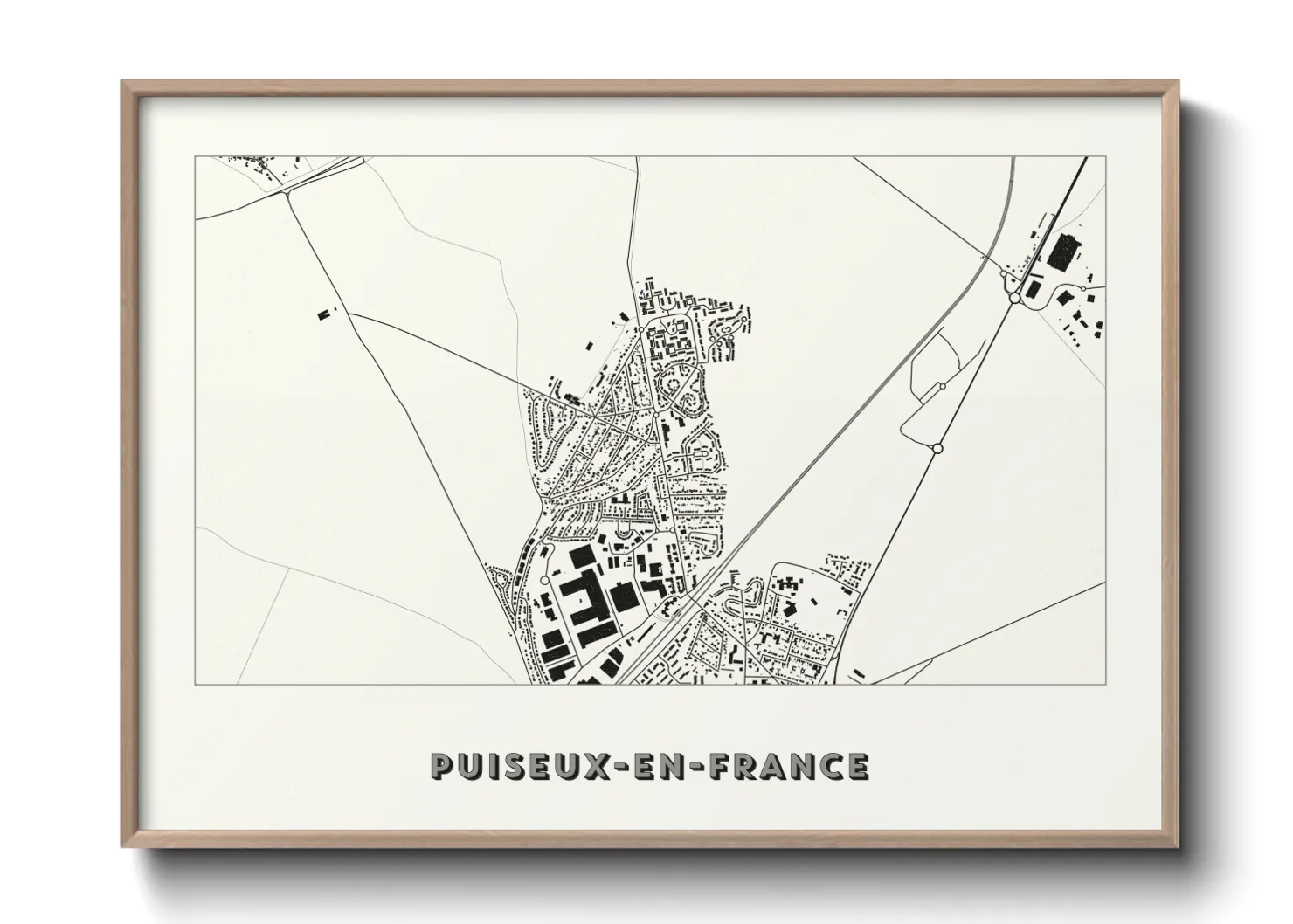 Une affiche de carte sur Puiseux-en-France