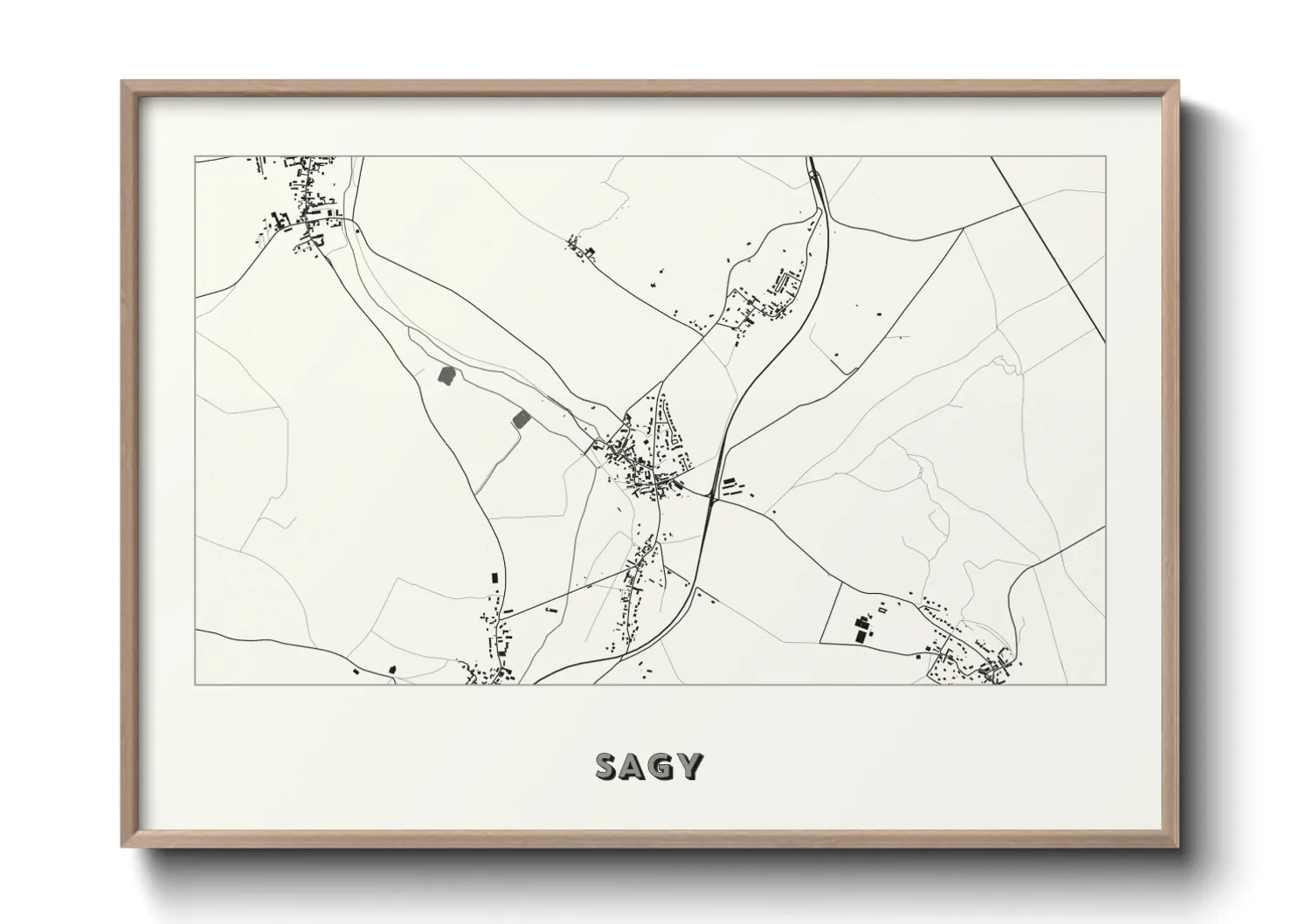 Une affiche de carte sur Sagy
