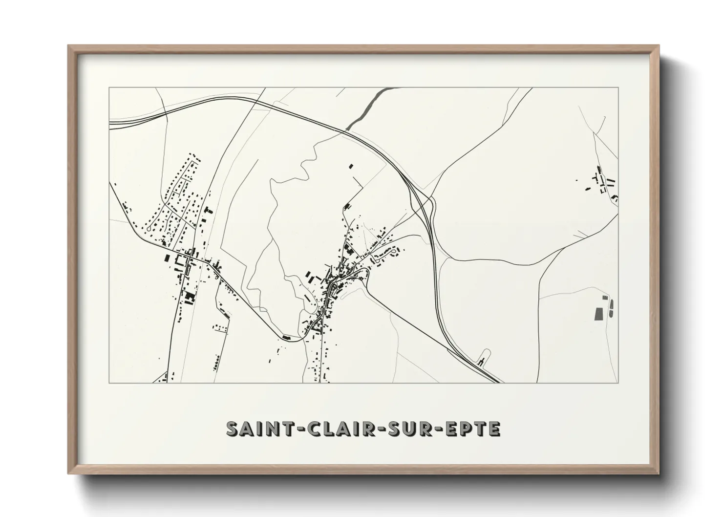 Une affiche de carte sur Saint-Clair-sur-Epte