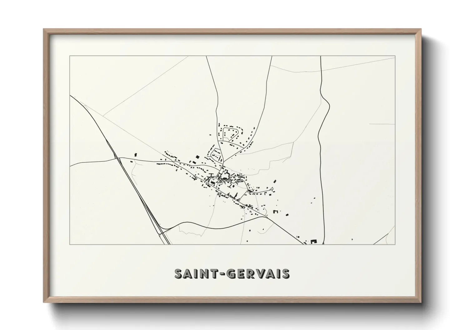 Une affiche de carte sur Saint-Gervais