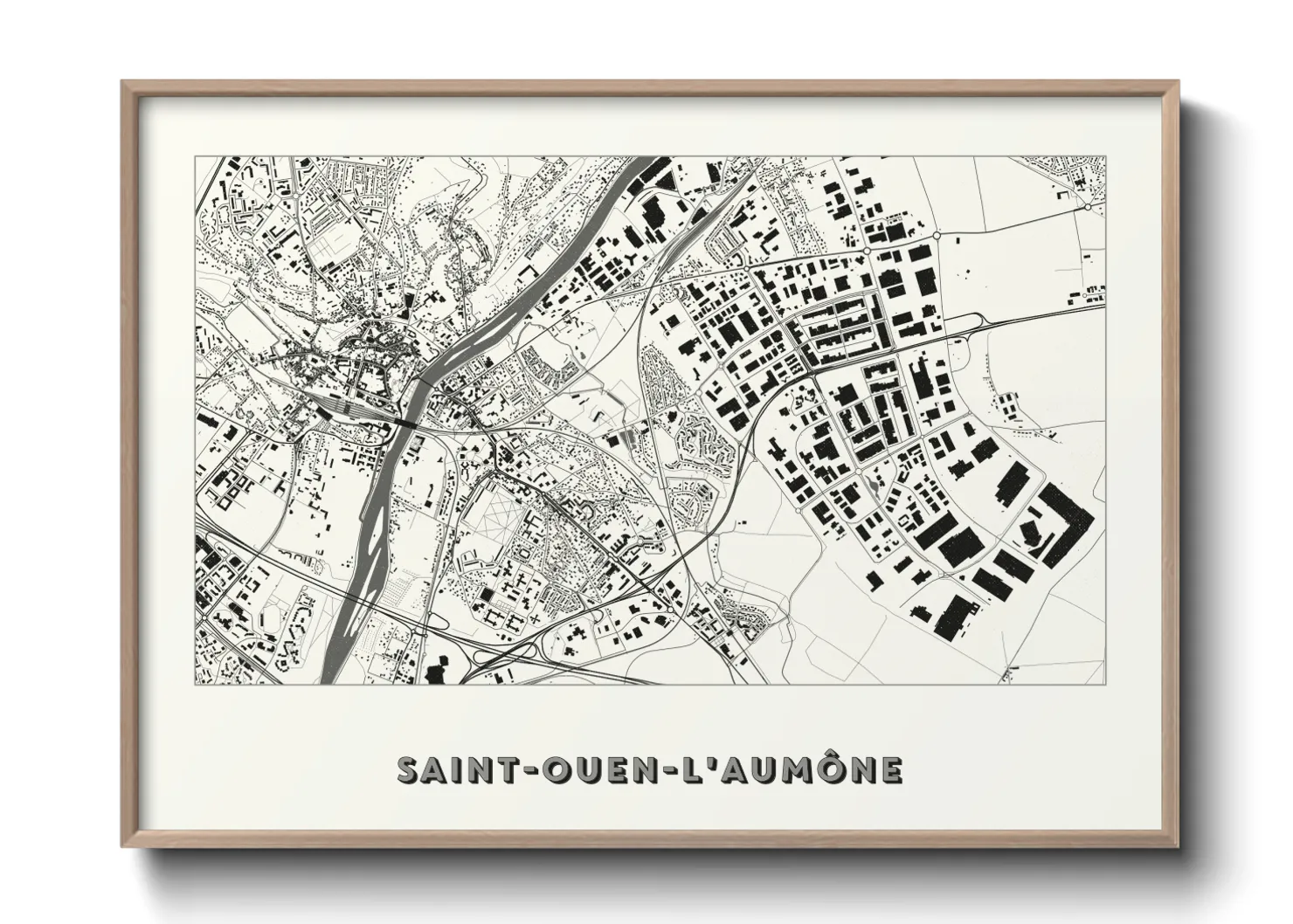 Une affiche de carte sur Saint-Ouen-l'Aumône