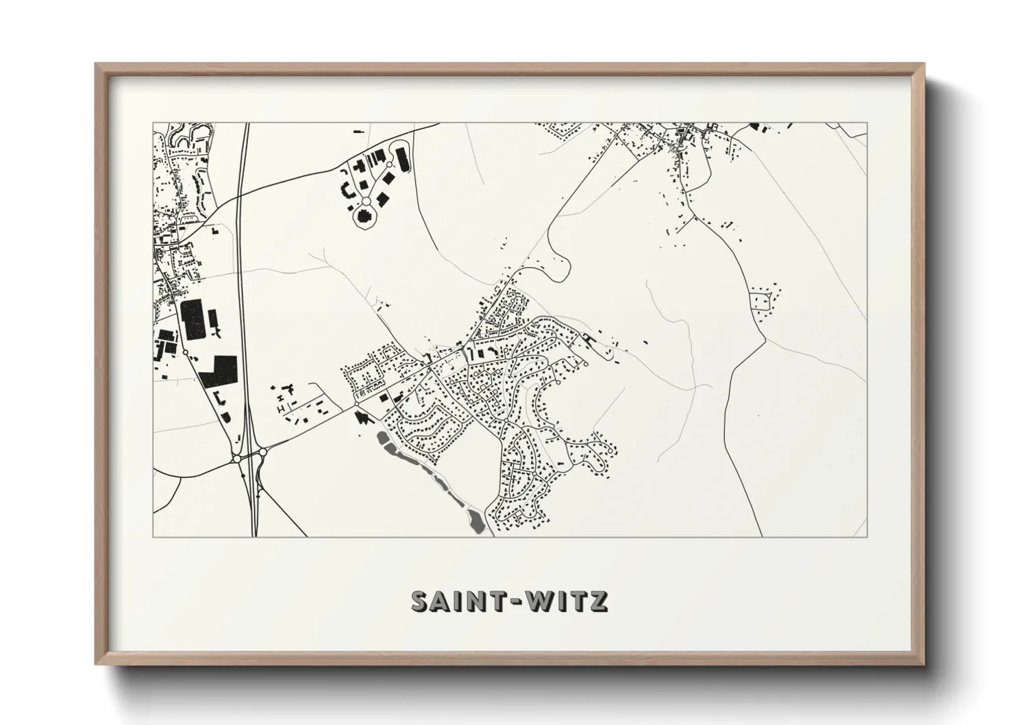 Une affiche de carte sur Saint-Witz