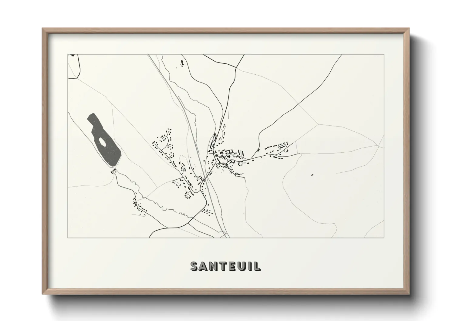 Une affiche de carte sur Santeuil