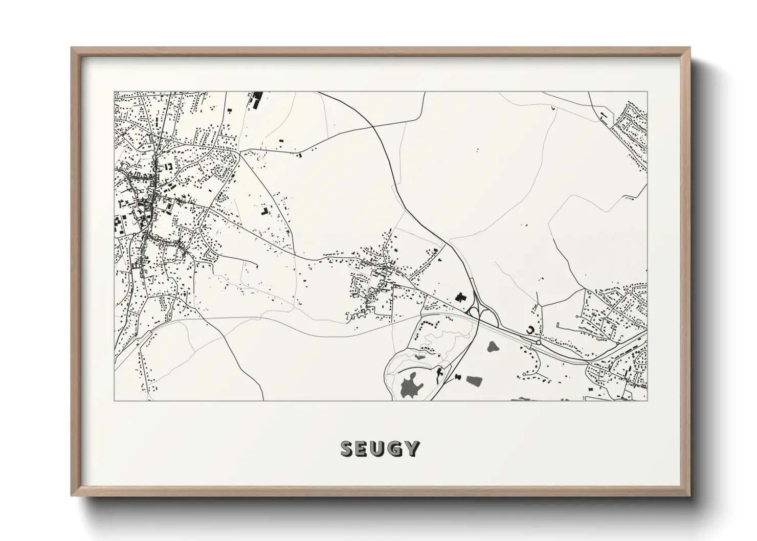 Une affiche de carte sur Seugy