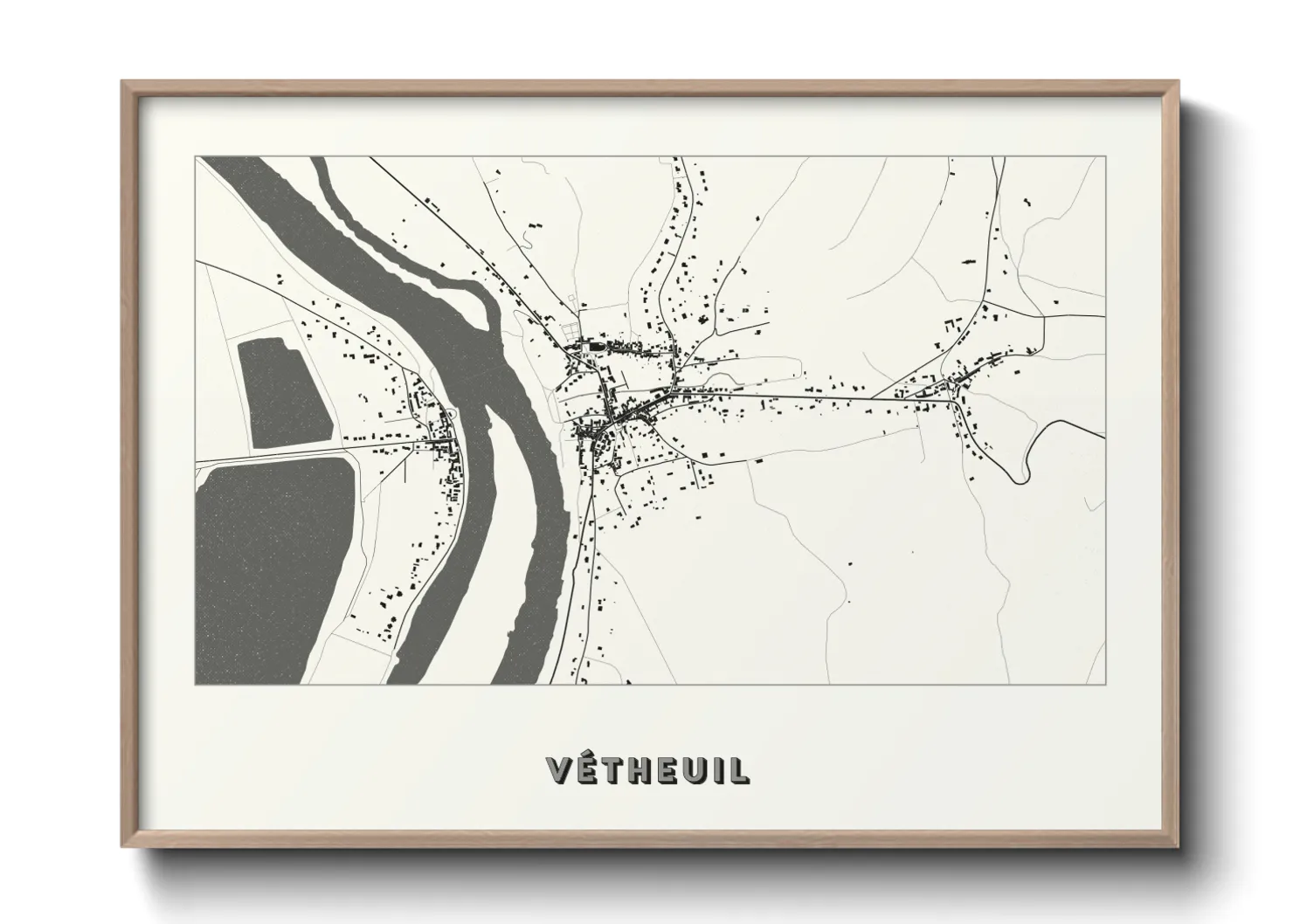 Une affiche de carte sur Vétheuil