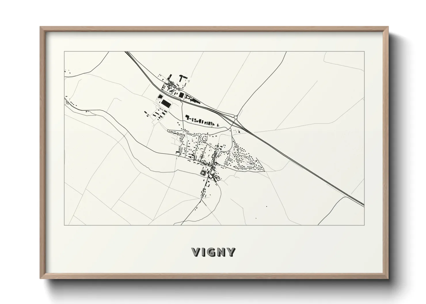 Une affiche de carte sur Vigny