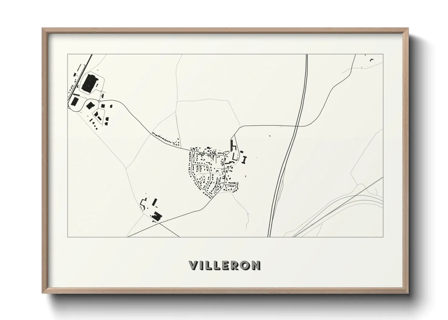 Une affiche de carte sur Villeron