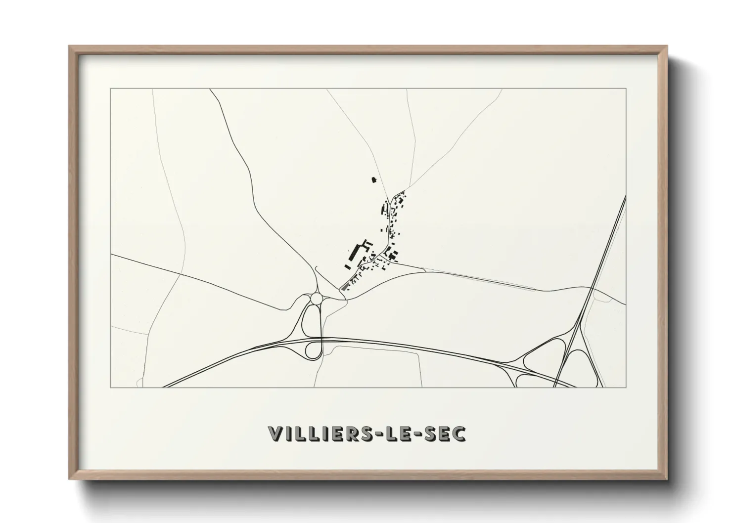 Une affiche de carte sur Villiers-le-Sec