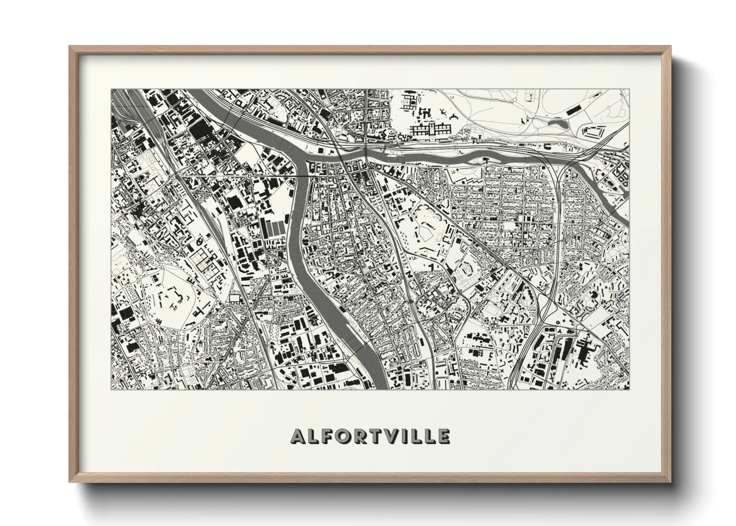 Une affiche de carte sur Alfortville