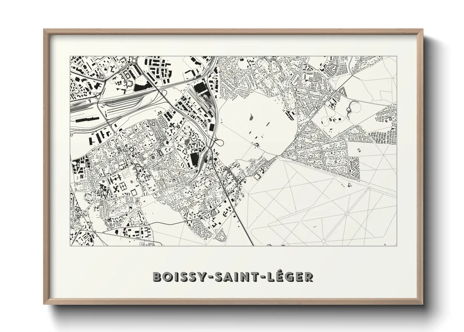 Une affiche de carte sur Boissy-Saint-Léger