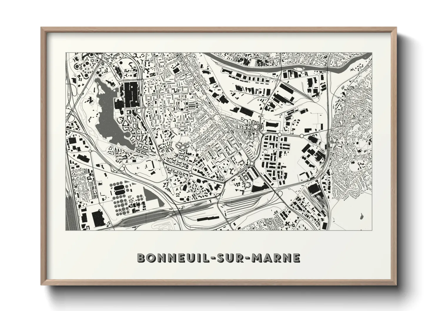 Une affiche de carte sur Bonneuil-sur-Marne