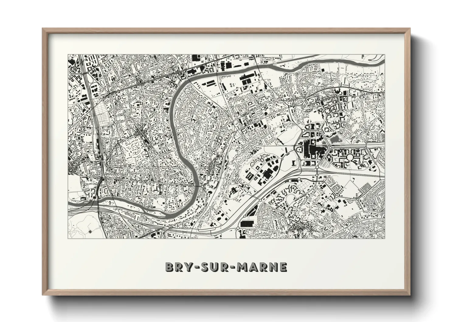 Une affiche de carte sur Bry-sur-Marne