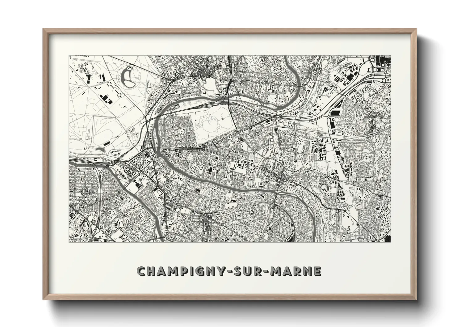 Une affiche de carte sur Champigny-sur-Marne