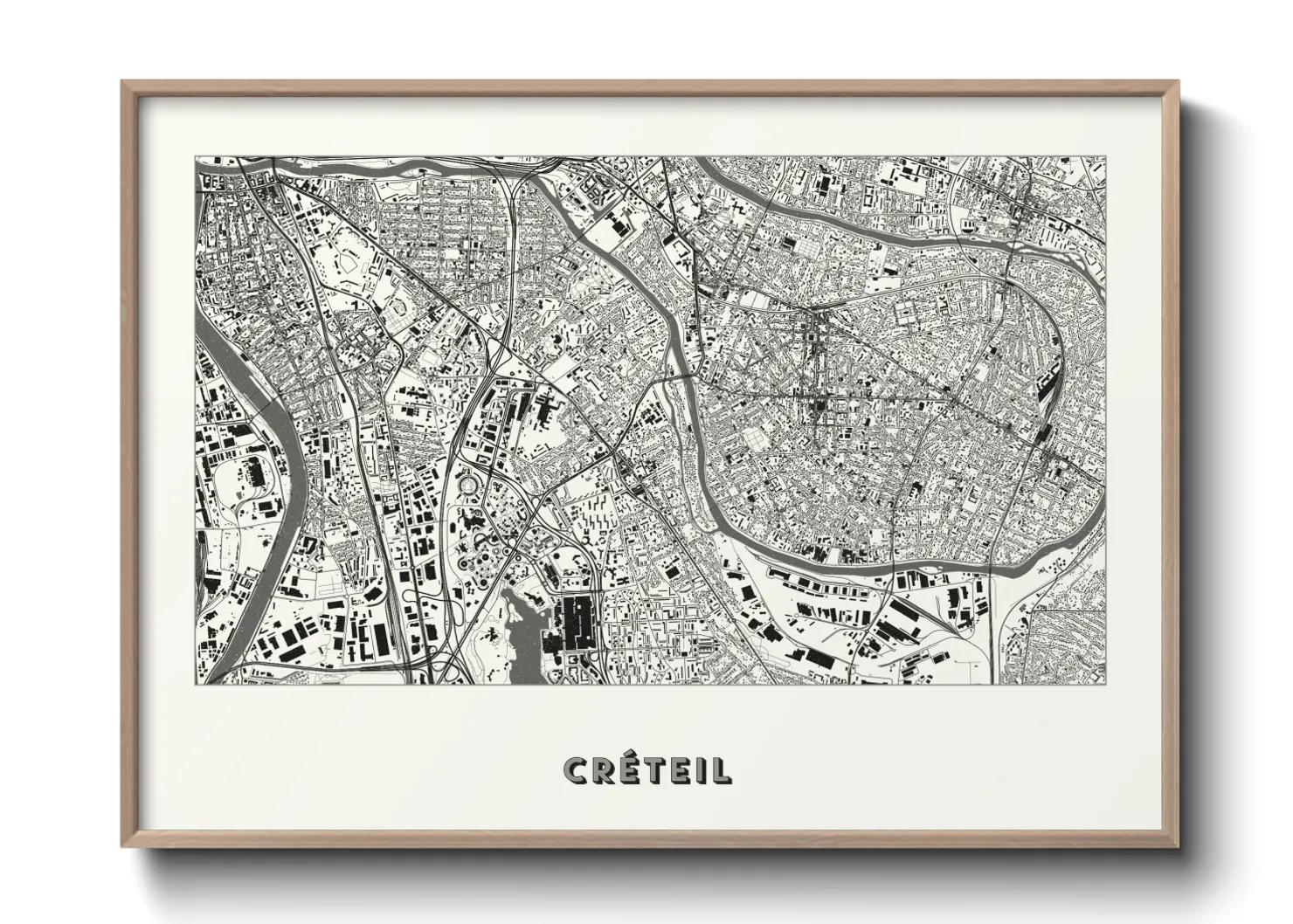 Une affiche de carte sur Créteil