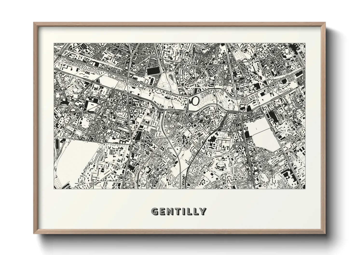 Une affiche de carte sur Gentilly