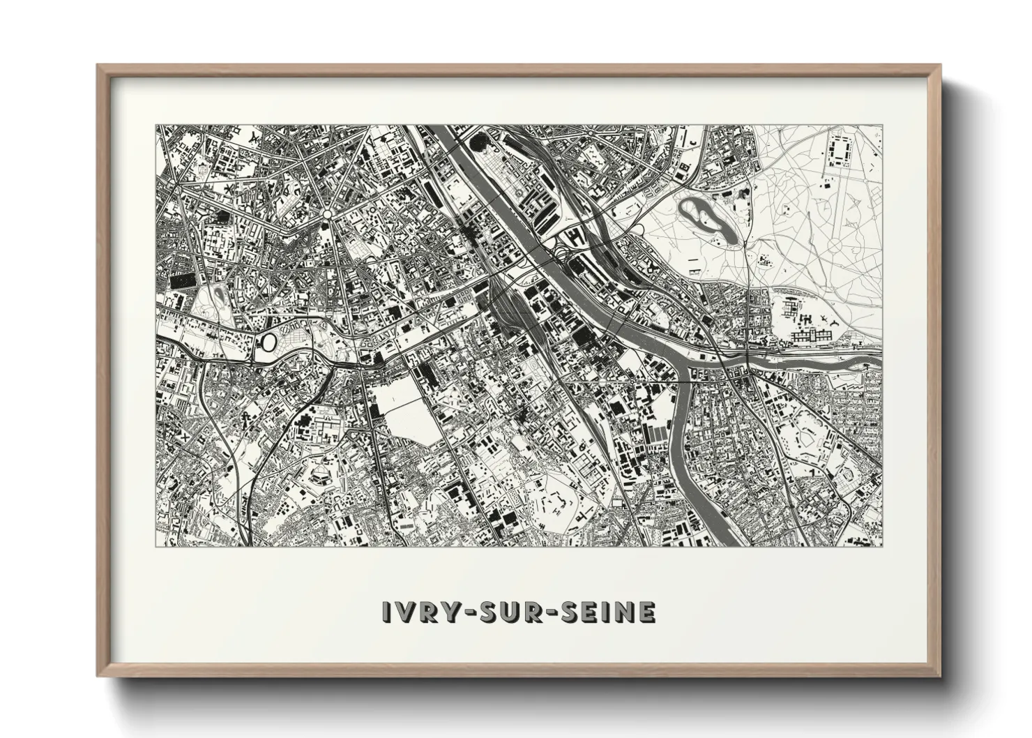 Une affiche de carte sur Ivry-sur-Seine