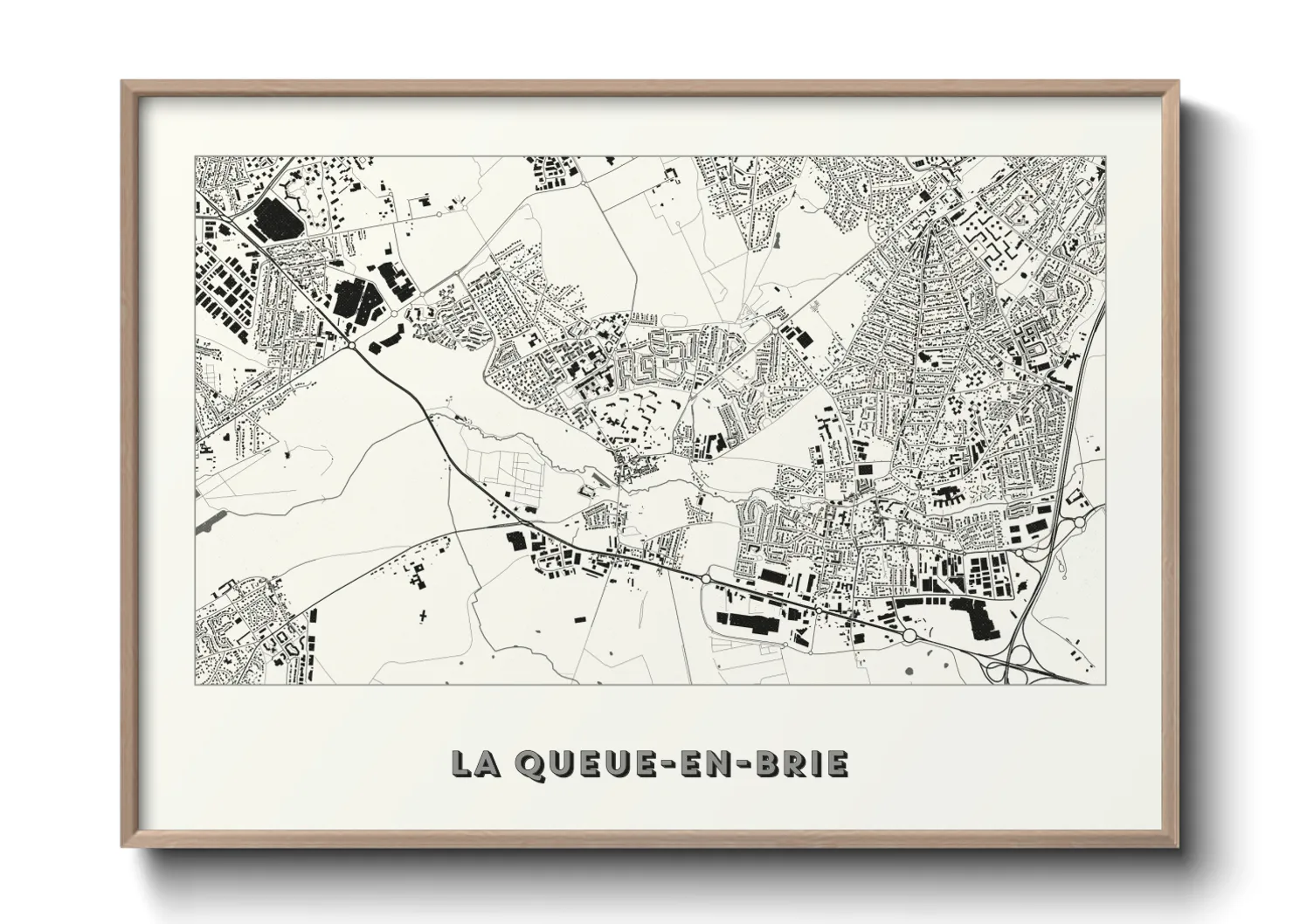 Une affiche de carte sur La Queue-en-Brie