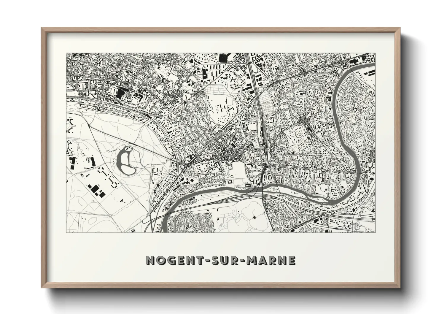 Une affiche de carte sur Nogent-sur-Marne