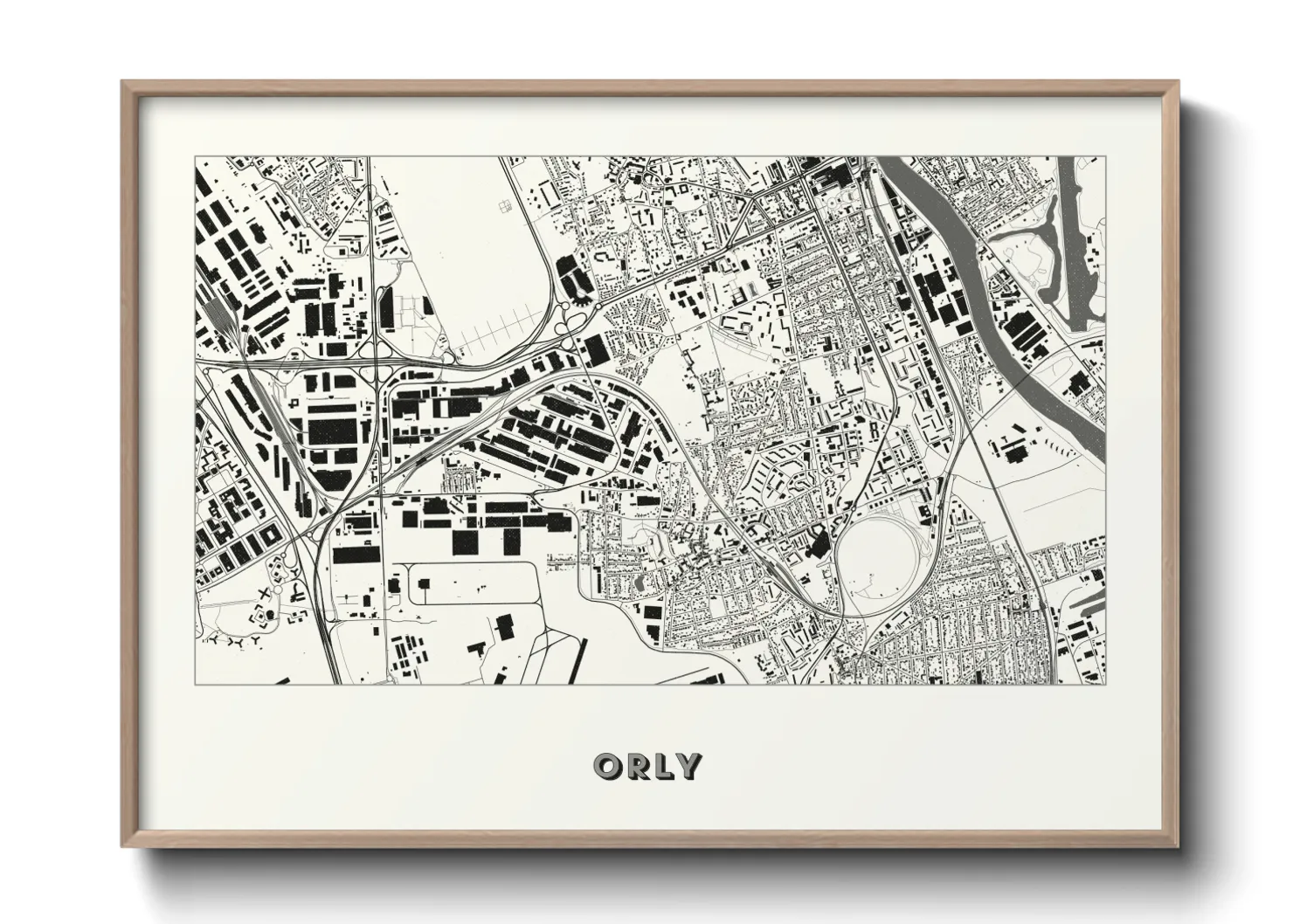 Une affiche de carte sur Orly