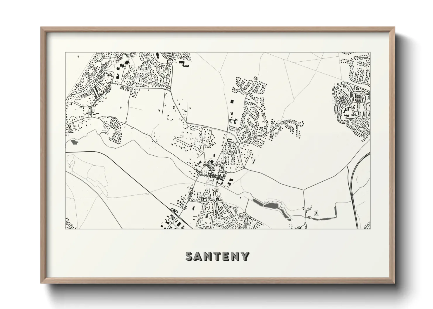 Une affiche de carte sur Santeny