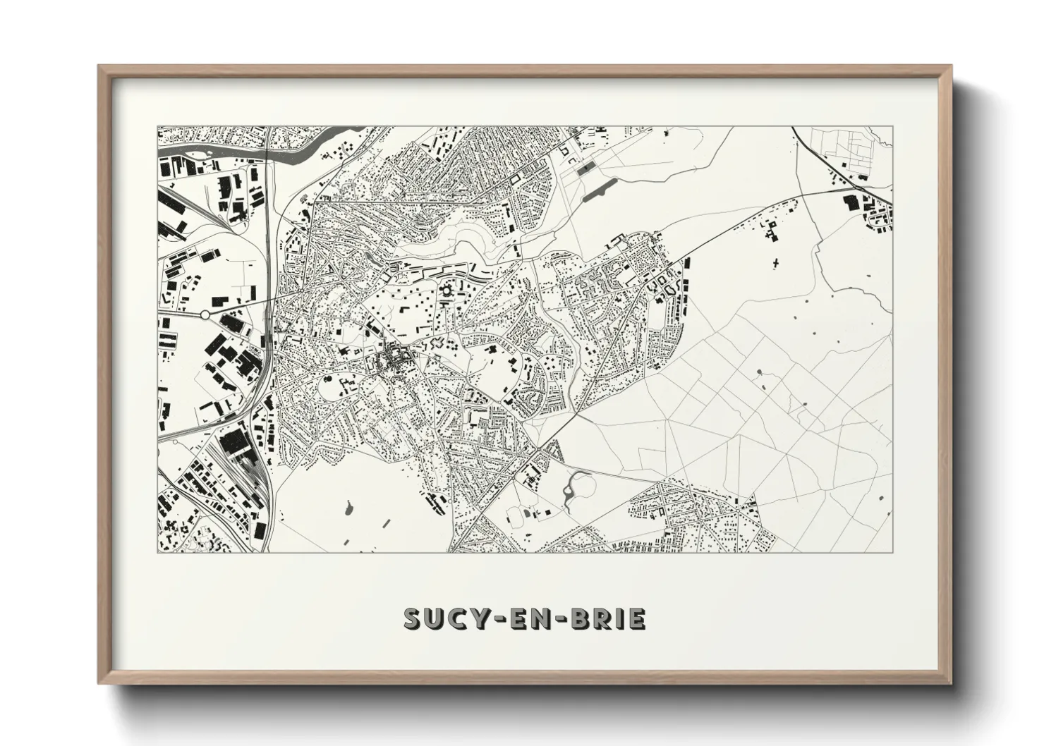 Une affiche de carte sur Sucy-en-Brie