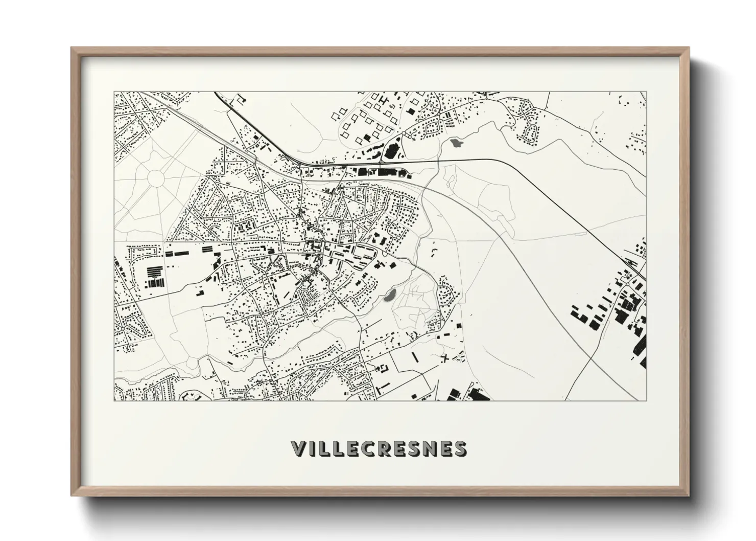 Une affiche de carte sur Villecresnes