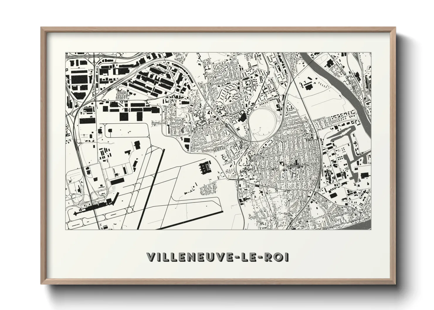 Une affiche de carte sur Villeneuve-le-Roi